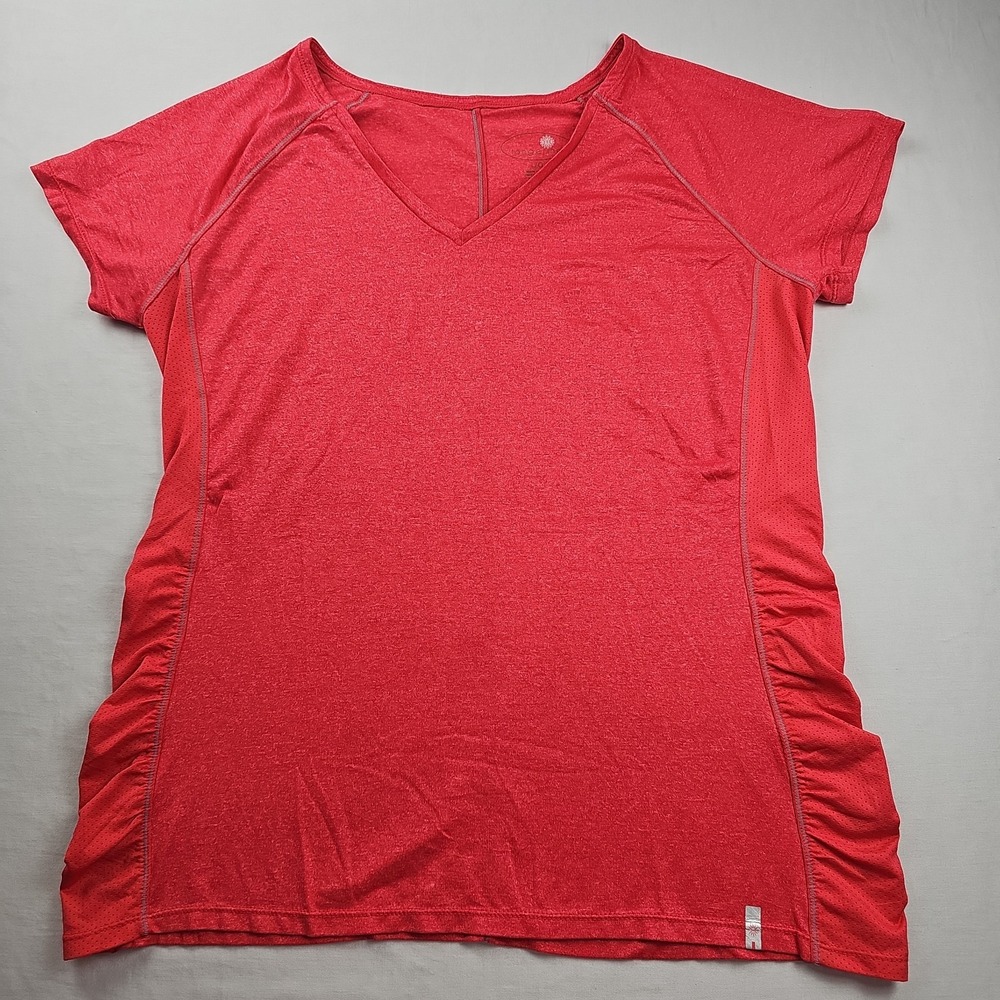 Women's Tangerine Ladies Size Large Workout Gym Yoga Top Shirt Stretch Cool